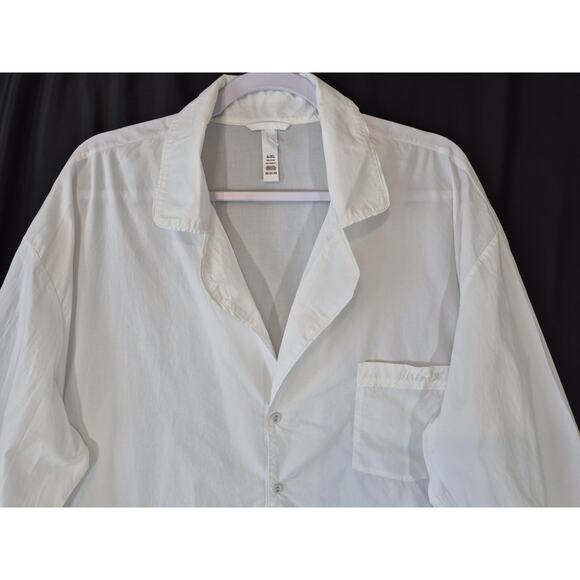 New Skims Womens Solid White 100% Cotton Spa Sleep Shirt Plus 3X - Picture 5 of 10
